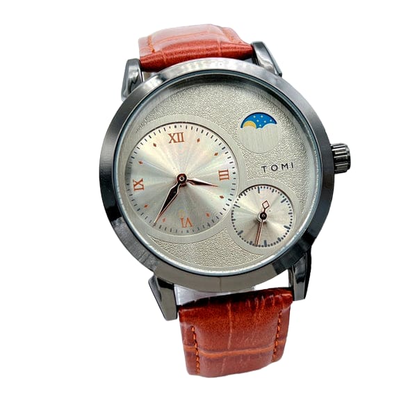 *TOMI Moon Edition Chronograph: Unisex Luxury Leather Watch with Working Chronograph*